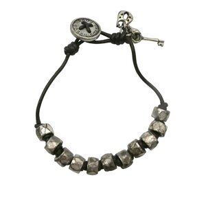 FOSSIL silver nugget beaded bracelet
